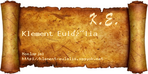 Klement Eulália névjegykártya